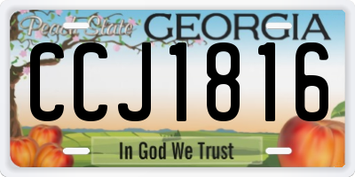 GA license plate CCJ1816
