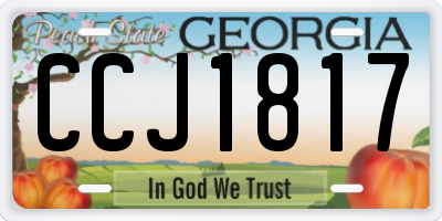 GA license plate CCJ1817