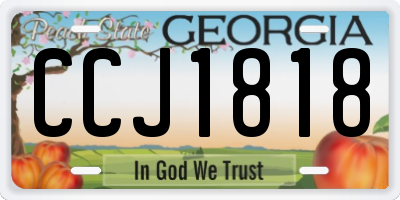 GA license plate CCJ1818