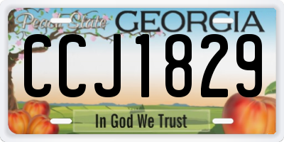GA license plate CCJ1829