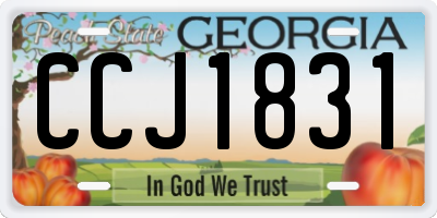 GA license plate CCJ1831