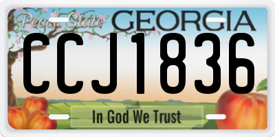 GA license plate CCJ1836