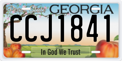 GA license plate CCJ1841