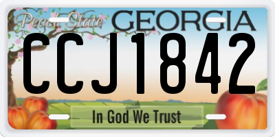 GA license plate CCJ1842