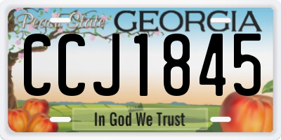 GA license plate CCJ1845