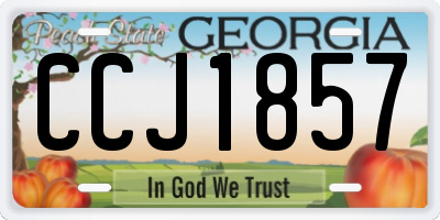 GA license plate CCJ1857