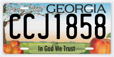 GA license plate CCJ1858