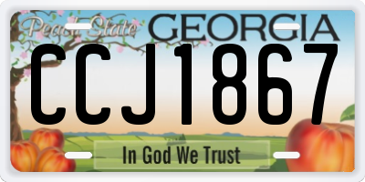 GA license plate CCJ1867