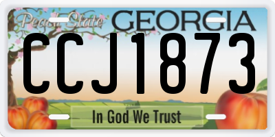 GA license plate CCJ1873