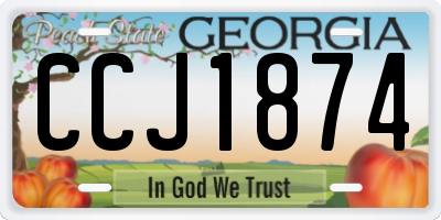 GA license plate CCJ1874