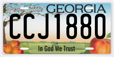GA license plate CCJ1880