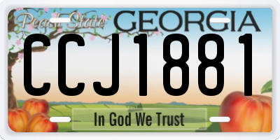 GA license plate CCJ1881