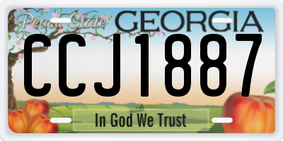GA license plate CCJ1887