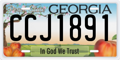 GA license plate CCJ1891