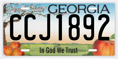GA license plate CCJ1892