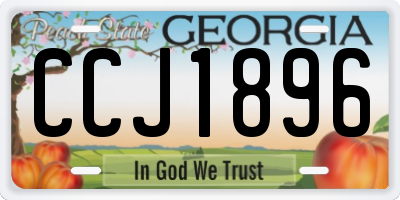 GA license plate CCJ1896