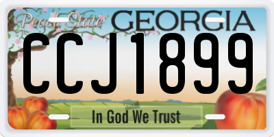 GA license plate CCJ1899