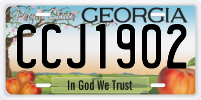 GA license plate CCJ1902