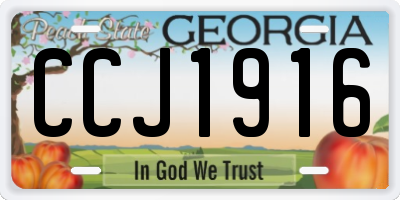 GA license plate CCJ1916