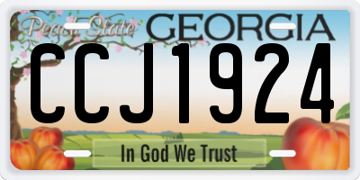 GA license plate CCJ1924