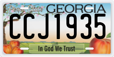 GA license plate CCJ1935