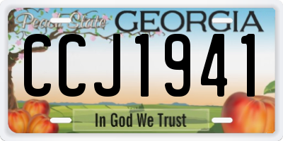 GA license plate CCJ1941