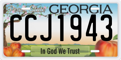 GA license plate CCJ1943