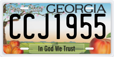 GA license plate CCJ1955