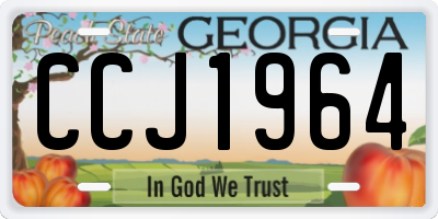 GA license plate CCJ1964