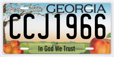 GA license plate CCJ1966
