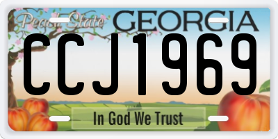 GA license plate CCJ1969