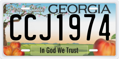 GA license plate CCJ1974
