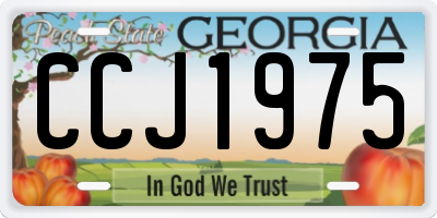 GA license plate CCJ1975
