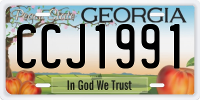 GA license plate CCJ1991
