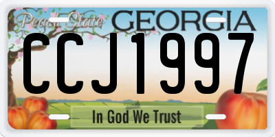 GA license plate CCJ1997