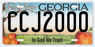 GA license plate CCJ2000
