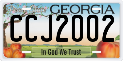GA license plate CCJ2002