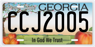 GA license plate CCJ2005