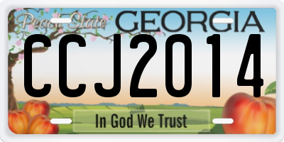 GA license plate CCJ2014