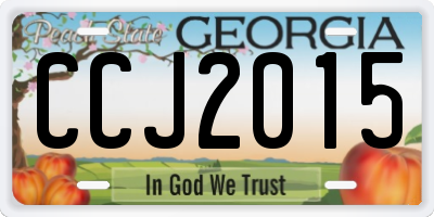 GA license plate CCJ2015