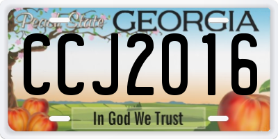 GA license plate CCJ2016