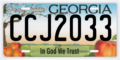 GA license plate CCJ2033