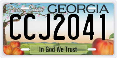 GA license plate CCJ2041