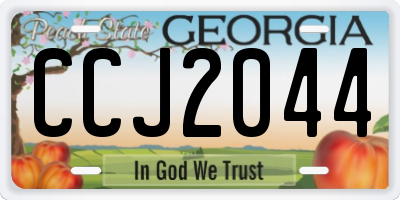 GA license plate CCJ2044
