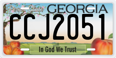 GA license plate CCJ2051