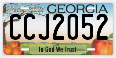 GA license plate CCJ2052