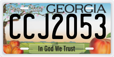 GA license plate CCJ2053
