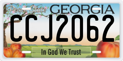 GA license plate CCJ2062