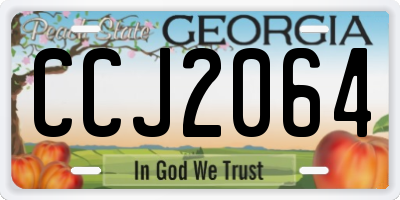 GA license plate CCJ2064