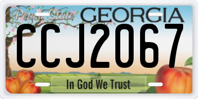 GA license plate CCJ2067